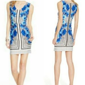 INC International Concepts Blue and Black Floral Midi Dress Size Small